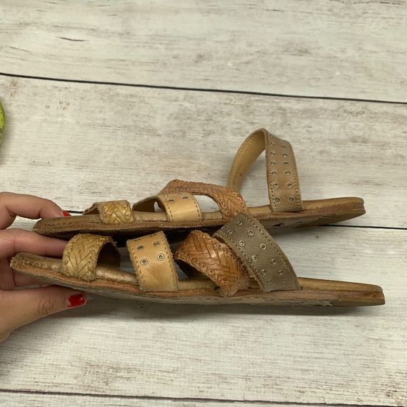 BedStu Henna Womens Leather Strappy Flat Sandals Size 8 Tan - Picture 3 of 12